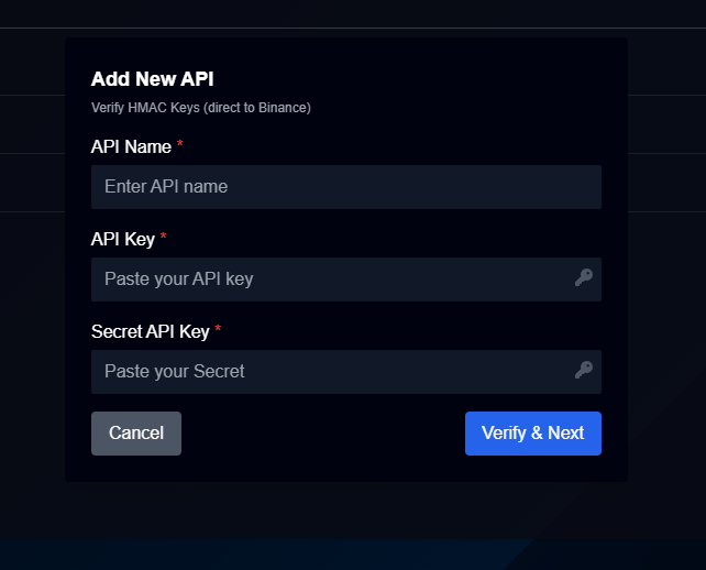 API Connection Form